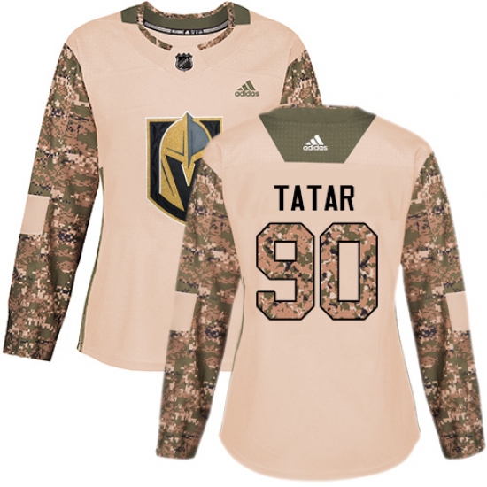 Women's Adidas Vegas Golden Knights 90 Tomas Tatar Authentic Camo Veterans Day Practice NHL Jersey