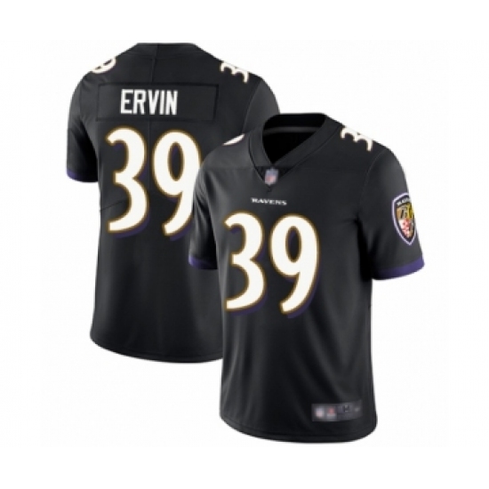 Youth Baltimore Ravens 39 Tyler Ervin Black Alternate Vapor Untouchable Limited Player Football Jersey