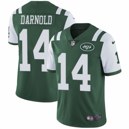 Men's Nike New York Jets 14 Sam Darnold Green Team Color Vapor Untouchable Limited Player NFL Jersey