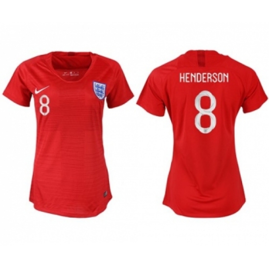 Women's England 8 Henderson Away Soccer Country Jersey