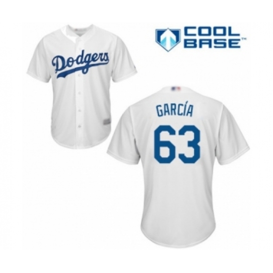 Youth Los Angeles Dodgers 63 Yimi Garcia Authentic White Home Cool Base Baseball Player Jersey