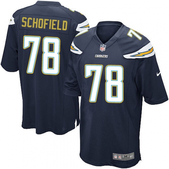 Men's Nike Los Angeles Chargers 78 Michael Schofield Game Navy Blue Team Color NFL Jersey