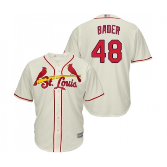 Youth St. Louis Cardinals 48 Harrison Bader Replica Cream Alternate Cool Base Baseball Jersey