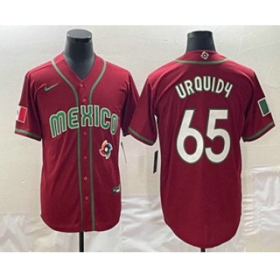 Men's Mexico Baseball 65 Giovanny Gallegos 2023 Red World Classic Stitched Jersey