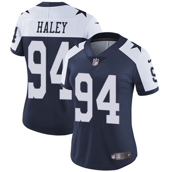 Women's Nike Dallas Cowboys 94 Charles Haley Navy Blue Throwback Alternate Vapor Untouchable Limited Player NFL Jersey