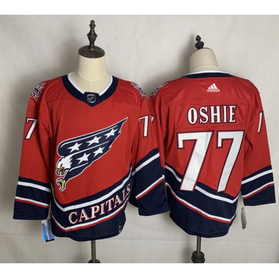 Men's Washington Capitals 77 T.J. Oshie Red Authentic Classic Stitched Jersey