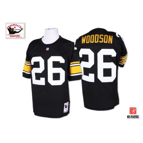 Mitchell And Ness Pittsburgh Steelers 26 Rod Woodson Black Team Color Authentic Throwback NFL Jersey