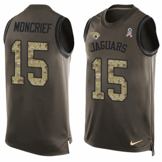Men's Nike Jacksonville Jaguars 15 Donte Moncrief Limited Green Salute to Service Tank Top NFL Jersey