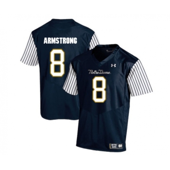 Notre Dame Fighting Irish 8 Jafar Armstrong Navy College Football Jersey