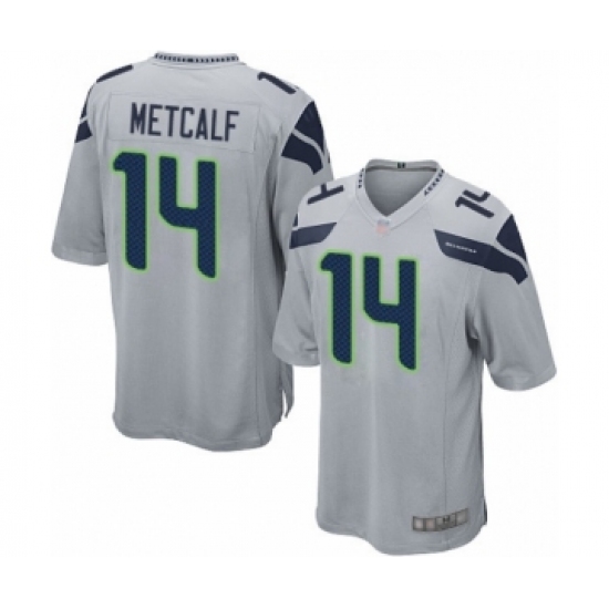 Men's Seattle Seahawks 14 D.K. Metcalf Game Grey Alternate Football Jersey