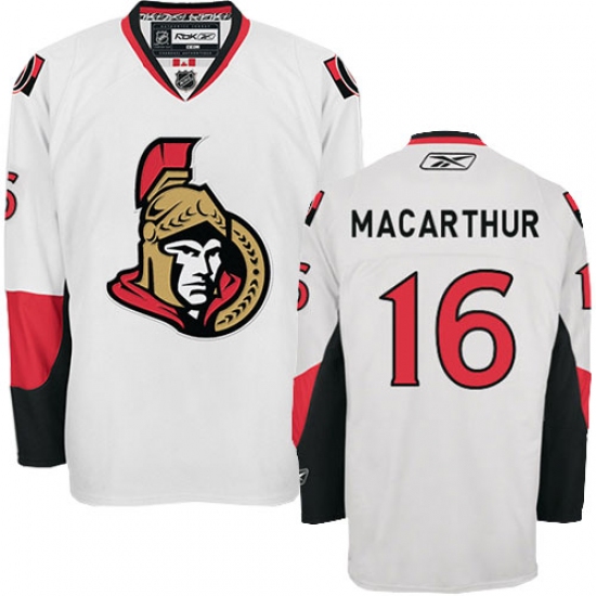 Men's Reebok Ottawa Senators 16 Clarke MacArthur Authentic White Away NHL Jersey