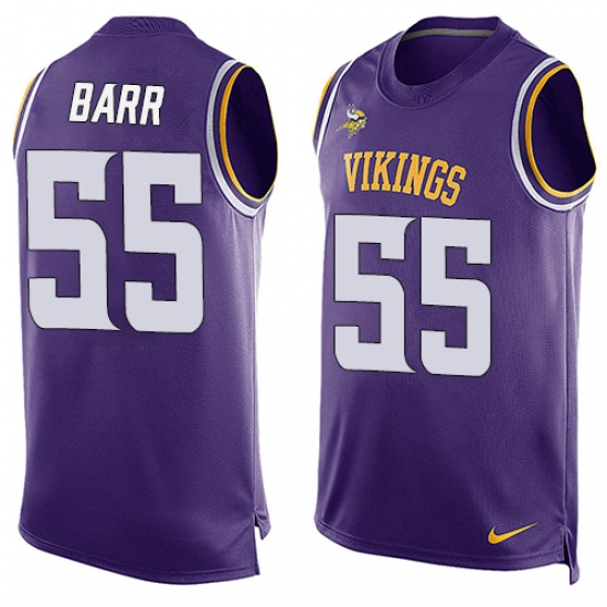 Men's Nike Minnesota Vikings 55 Anthony Barr Limited Purple Player Name & Number Tank Top NFL Jersey