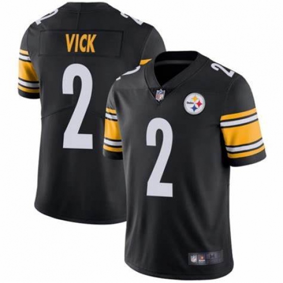 Men's Pittsburgh Steelers 2 Michael Vick Black Nike Draft Vapor Limited Jersey