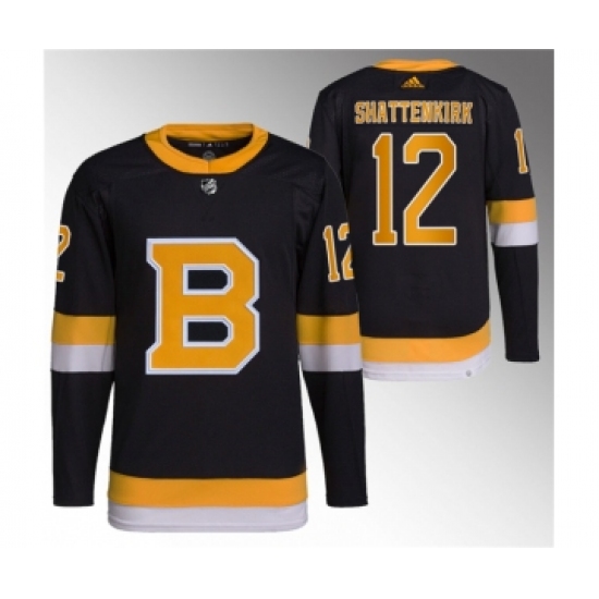 Men's Boston Bruins 12 Kevin Shattenkirk Black Home Breakaway Stitched Jersey