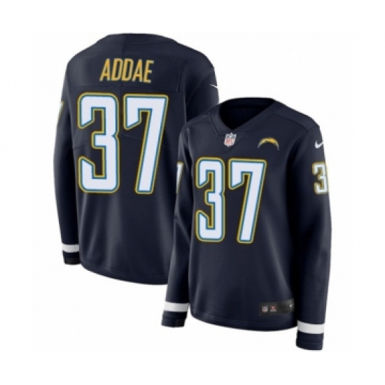 Women's Nike Los Angeles Chargers 37 Jahleel Addae Limited Navy Blue Therma Long Sleeve NFL Jersey