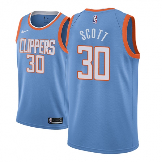 Men NBA 2018-19 Los Angeles Clippers 30 Mike Scott City Edition Blue Jersey