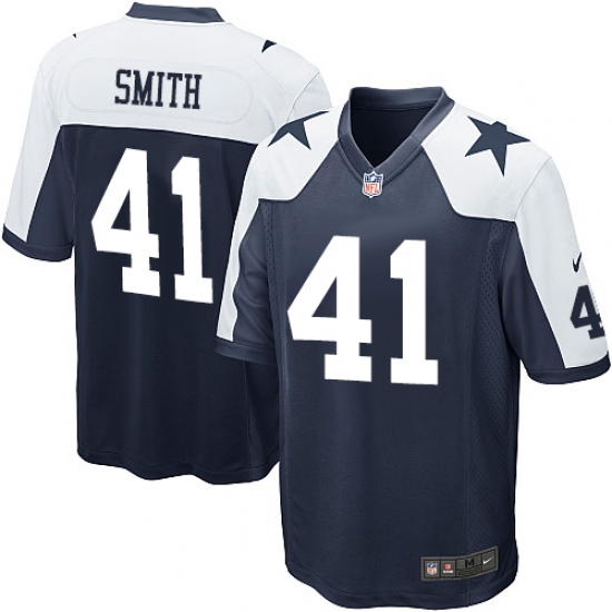 Men's Nike Dallas Cowboys 41 Keith Smith Game Navy Blue Throwback Alternate NFL Jersey