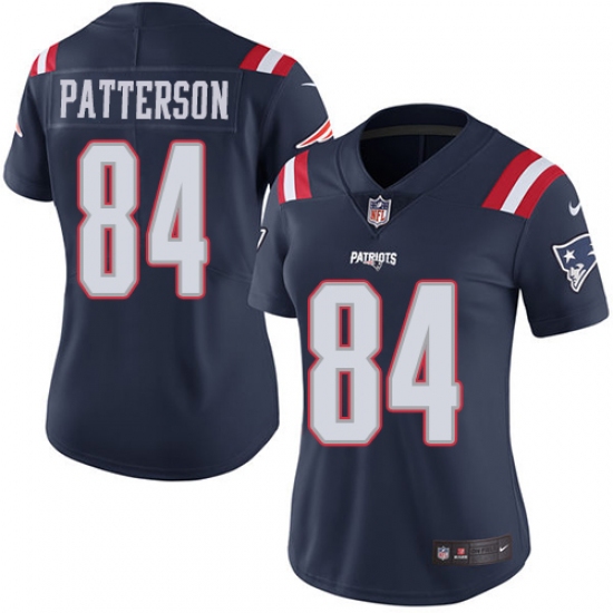 Women's Nike New England Patriots 84 Cordarrelle Patterson Limited Navy Blue Rush Vapor Untouchable NFL Jersey