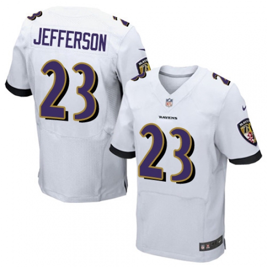 Men's Nike Baltimore Ravens 23 Tony Jefferson Elite White NFL Jersey