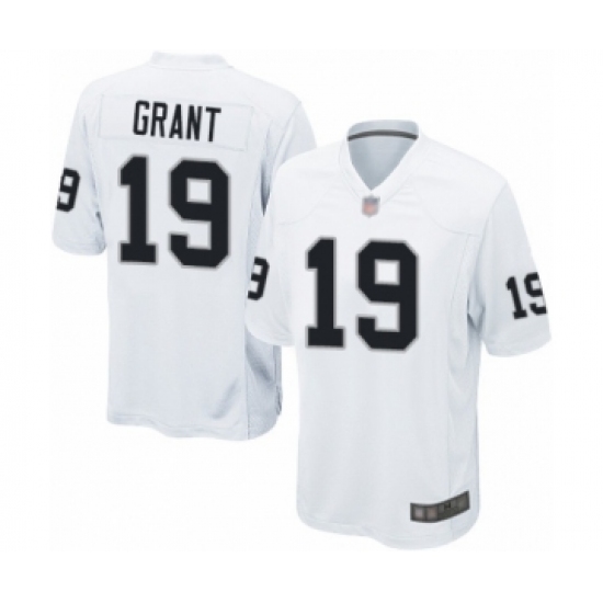 Men's Oakland Raiders 19 Ryan Grant Game White Football Jersey
