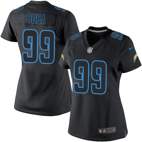 Women's Nike Los Angeles Chargers 99 Joey Bosa Limited Black Impact NFL Jersey