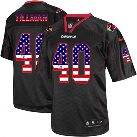 Men's Nike Arizona Cardinals 40 Pat Tillman Elite Black USA Flag Fashion NFL Jersey