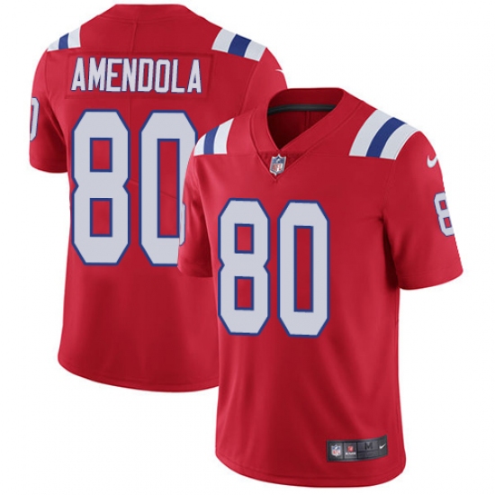 Men's Nike New England Patriots 80 Danny Amendola Red Alternate Vapor Untouchable Limited Player NFL Jersey