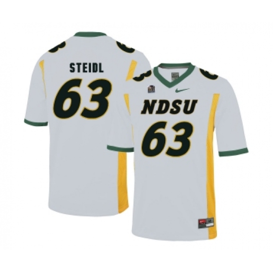 North Dakota State Bison 63 Aaron Steidl White College Football Jersey