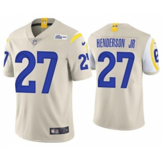 Men's Los Angeles Rams 27 Darrell Henderson Jr. Cream Vapor Untouchable Stitched Football Jersey