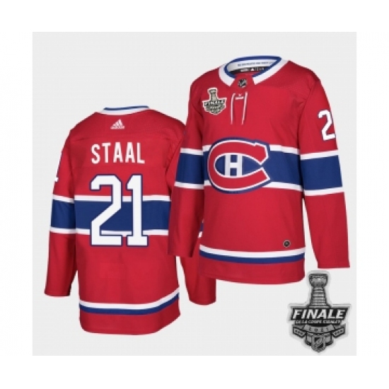 Men's Adidas Canadiens 21 Eric Staal Red Road Authentic 2021 Stanley Cup Jersey