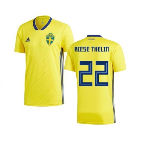 Sweden 22 Kiese Thelin Home Kid Soccer Country Jersey