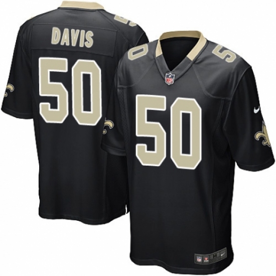 Men's Nike New Orleans Saints 50 DeMario Davis Game Black Team Color NFL Jersey