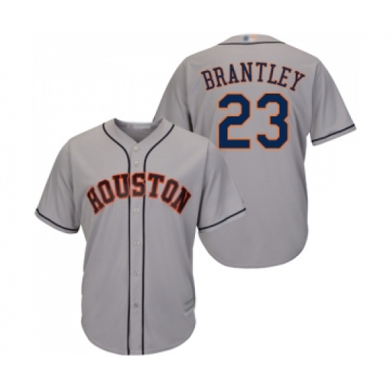 Men's Houston Astros 23 Michael Brantley Replica Grey Road Cool Base Baseball Jersey