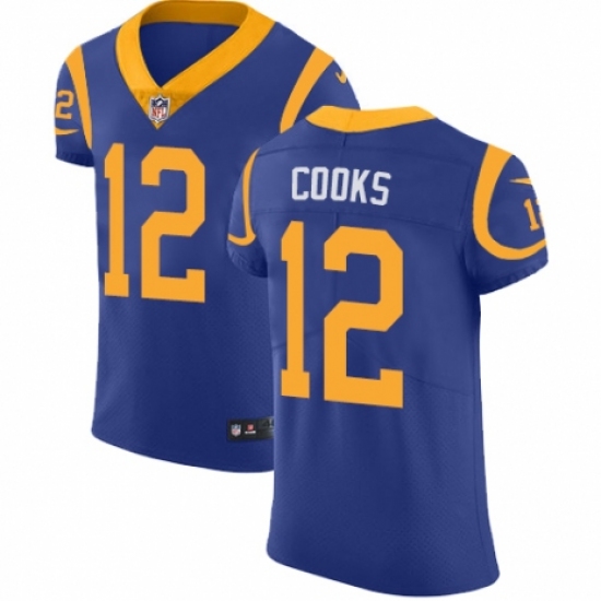 Men's Nike Los Angeles Rams 12 Brandin Cooks Royal Blue Alternate Vapor Untouchable Elite Player NFL Jersey