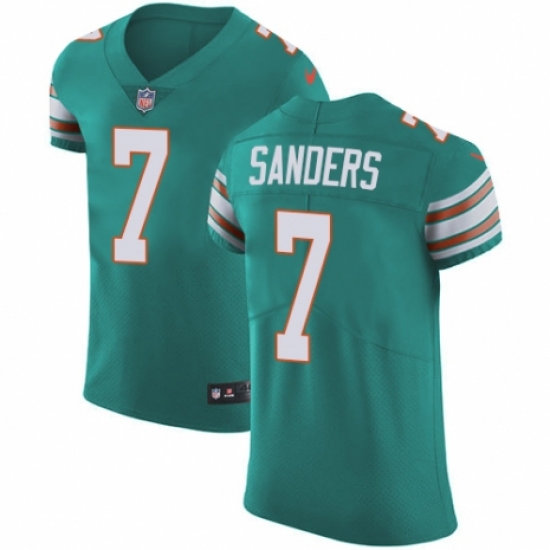 Men's Nike Miami Dolphins 7 Jason Sanders Aqua Green Alternate Vapor Untouchable Elite Player NFL Jersey