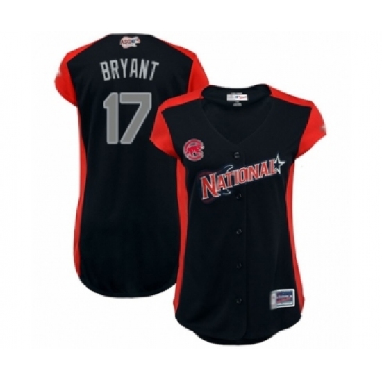 Women's Chicago Cubs 17 Kris Bryant Authentic Navy Blue National League 2019 Baseball All-Star Jersey