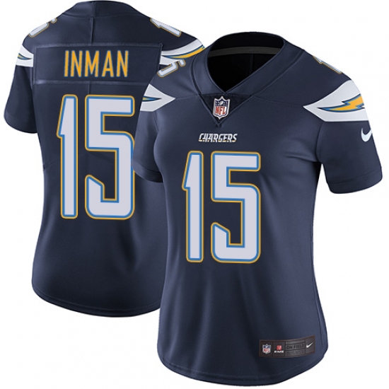 Women's Nike Los Angeles Chargers 15 Dontrelle Inman Navy Blue Team Color Vapor Untouchable Limited Player NFL Jersey