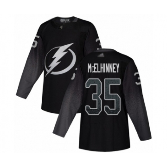 Youth Tampa Bay Lightning 35 Curtis McElhinney Authentic Black Alternate Hockey Jersey