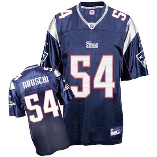 Reebok New England Patriots 54 Tedy Bruschi Dark Blue Premier EQT Throwback NFL Jersey