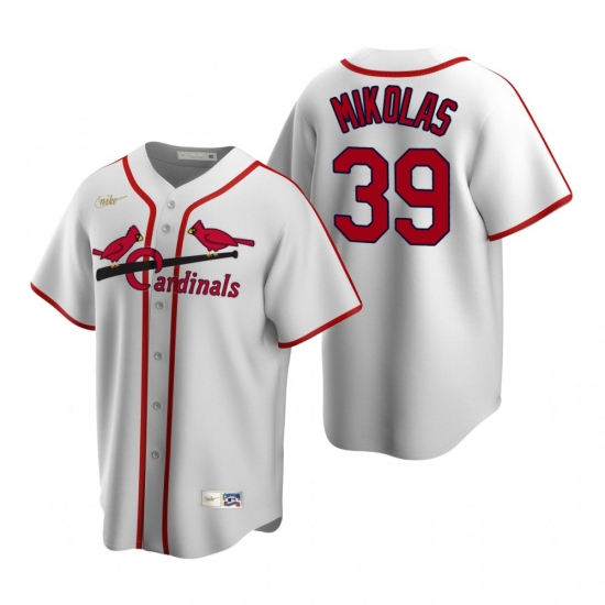 Men's Nike St. Louis Cardinals 39 Miles Mikolas White Cooperstown Collection Home Stitched Baseball Jersey