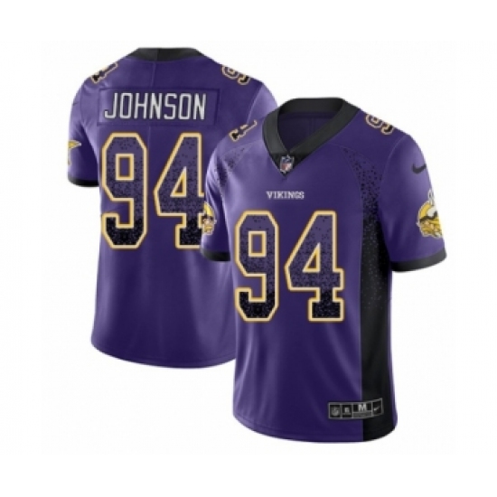Men's Nike Minnesota Vikings 94 Jaleel Johnson Limited Purple Rush Drift Fashion NFL Jersey