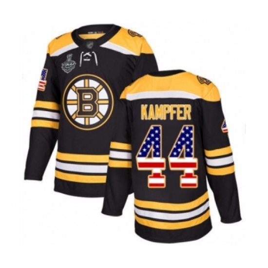 Youth Boston Bruins 44 Steven Kampfer Authentic Black USA Flag Fashion 2019 Stanley Cup Final Bound Hockey Jersey