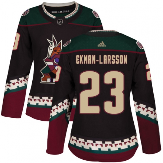 Women's Adidas Arizona Coyotes 23 Oliver Ekman-Larsson Premier Black Alternate NHL Jersey