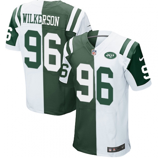Men's Nike New York Jets 96 Muhammad Wilkerson Elite Green/White Split Fashion NFL Jersey
