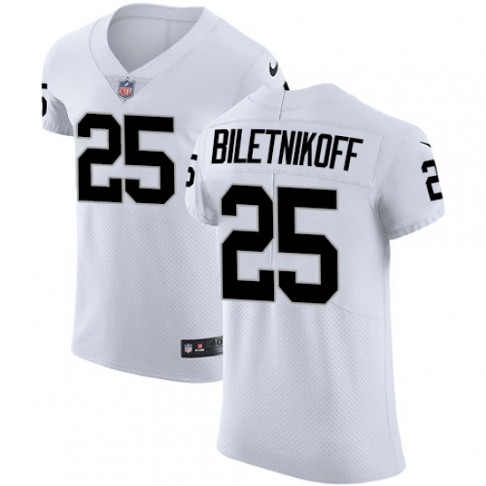 Men's Nike Oakland Raiders 25 Fred Biletnikoff White Vapor Untouchable Elite Player NFL Jersey
