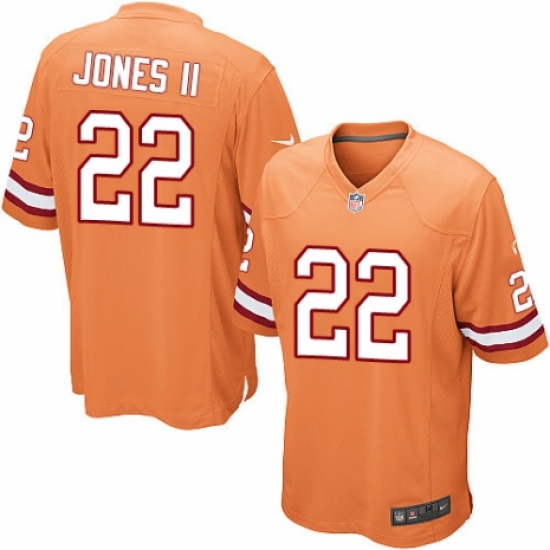Men's Nike Tampa Bay Buccaneers 22 Ronald Jones II Game Orange Glaze Alternate NFL Jersey