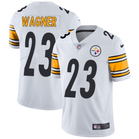 Men's Nike Pittsburgh Steelers 23 Mike Wagner White Vapor Untouchable Limited Player NFL Jersey