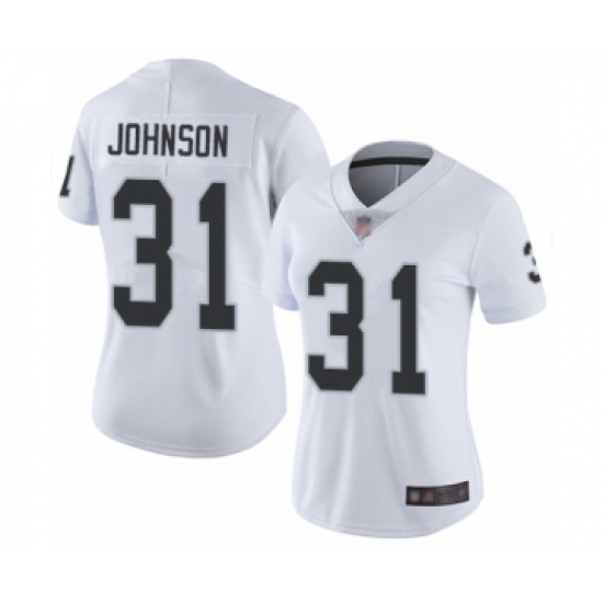 Women's Oakland Raiders 31 Isaiah Johnson White Vapor Untouchable Limited Player Football Jersey