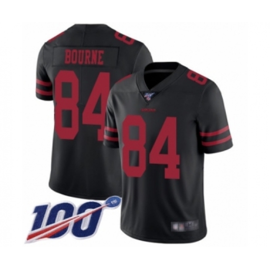 Men's San Francisco 49ers 84 Kendrick Bourne Black Vapor Untouchable Limited Player 100th Season Football Jersey