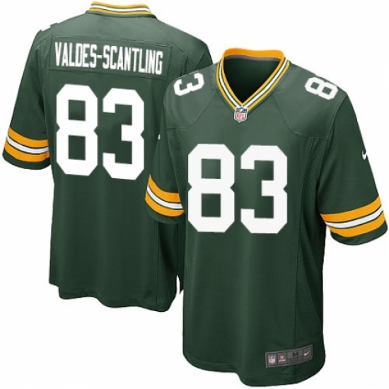 Men's Nike Green Bay Packers 83 Marquez Valdes-Scantling Game Green Team Color NFL Jersey